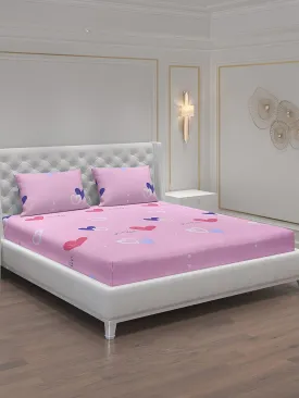 140 GSM Polyester Double Bed Bedsheet with 2 Pillow Covers