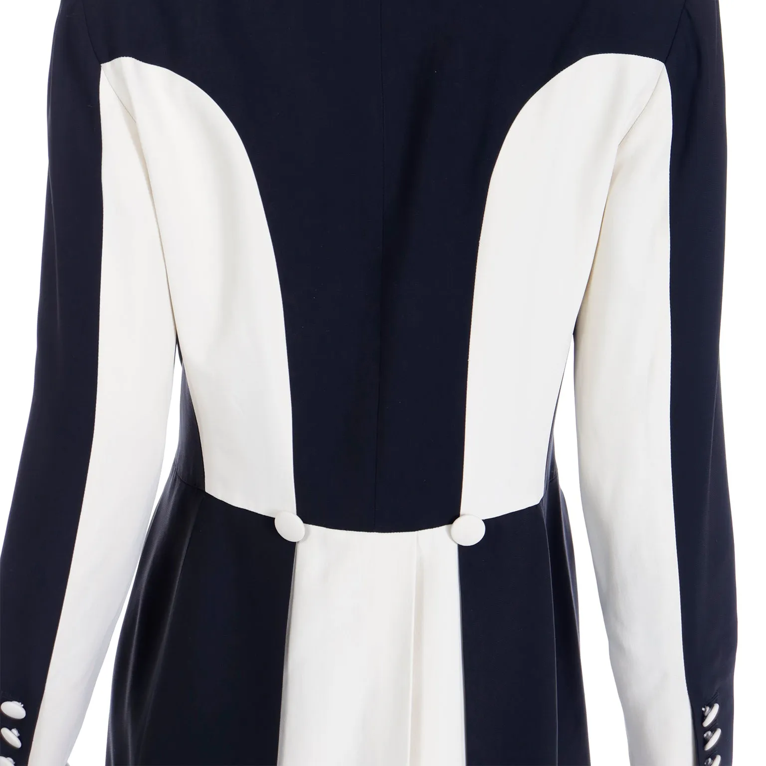 1990s Moschino Couture Black & Cream Vintage Tuxedo Style Jacket