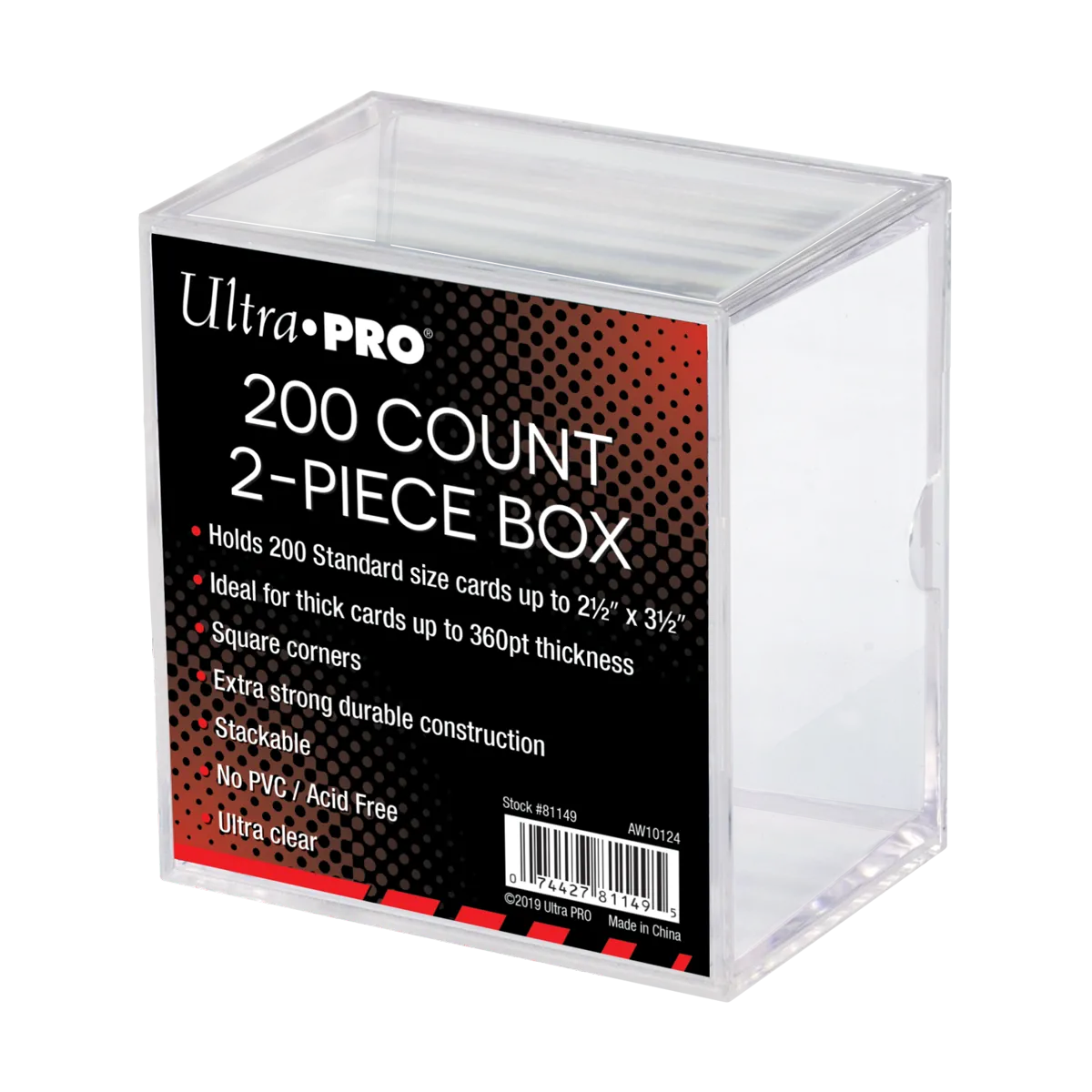 200 Count 2-Piece Clear Card Storage Box