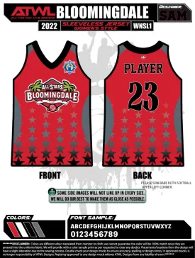 2022 Bloomingdale All Stars Womens Full dye Replica Jersey
