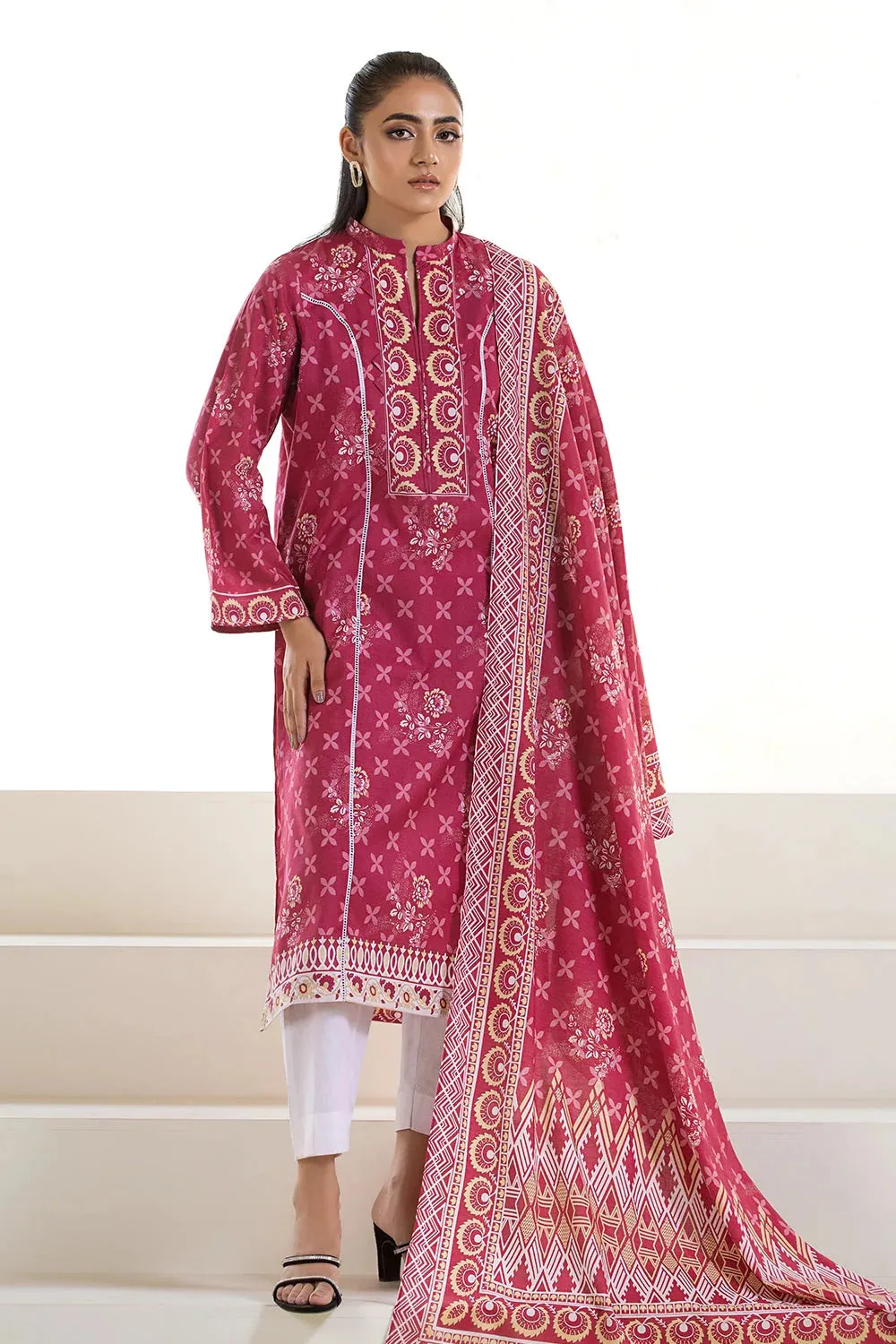 2PC Unstitched Printed Lawn Shirt and Dupatta KSD-2738