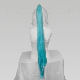 35" Anime Blue Mix Straight Ponytail Clipon