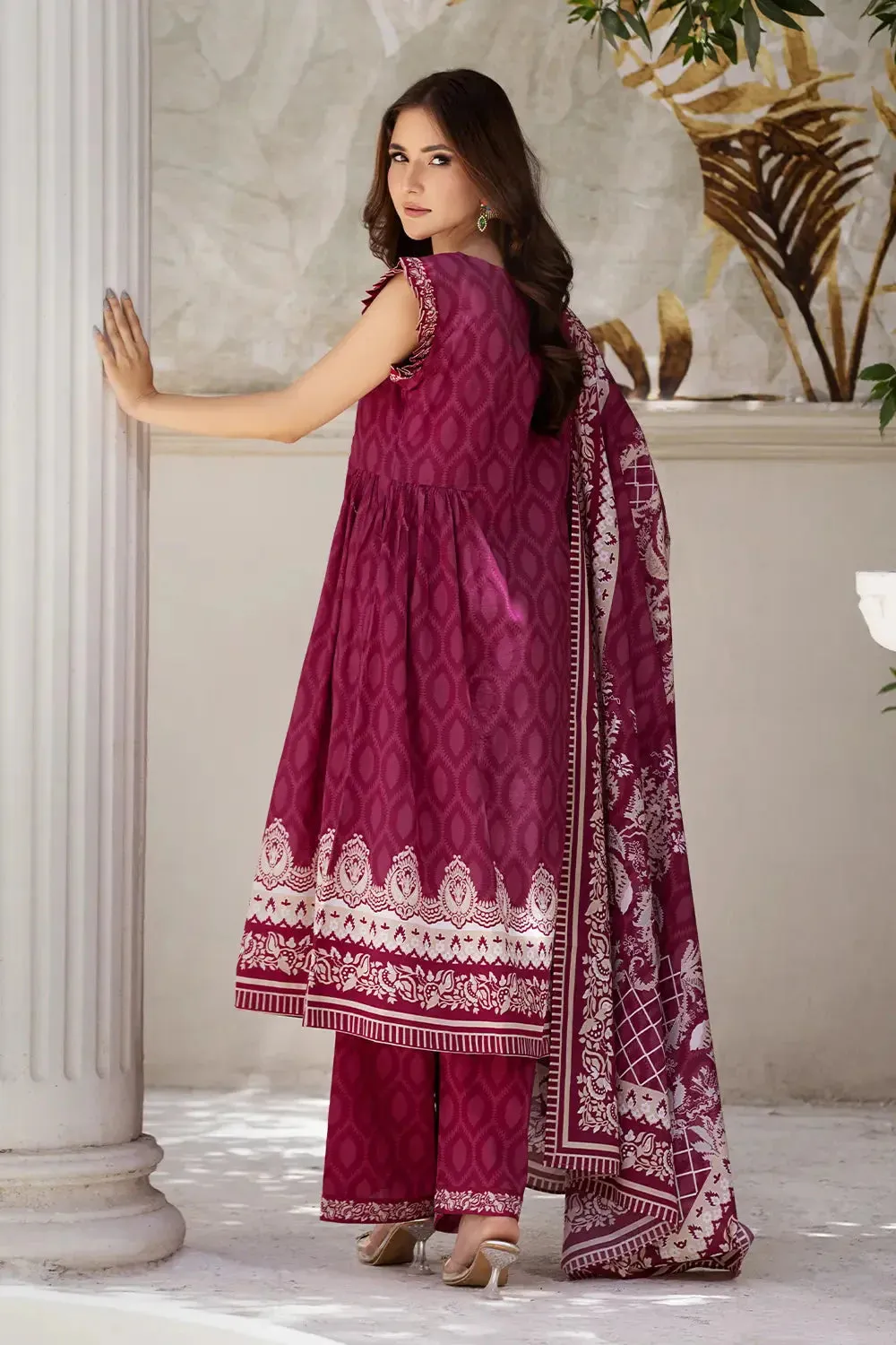 3PC Embroidered Unstitched Lawn Suit KL-2604