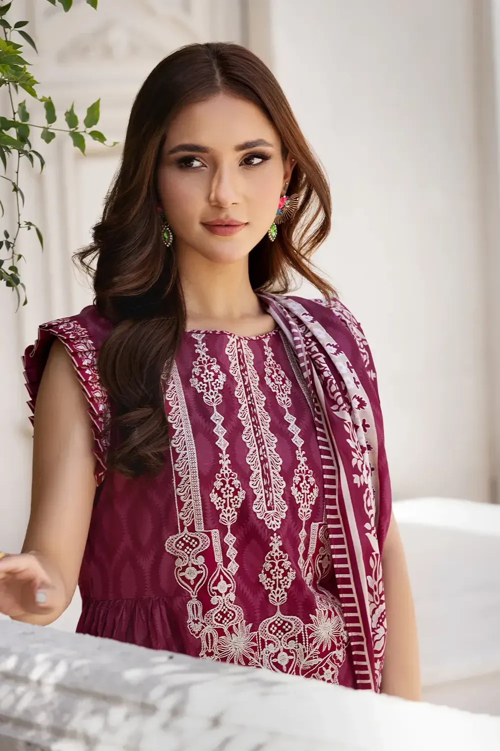 3PC Embroidered Unstitched Lawn Suit KL-2604