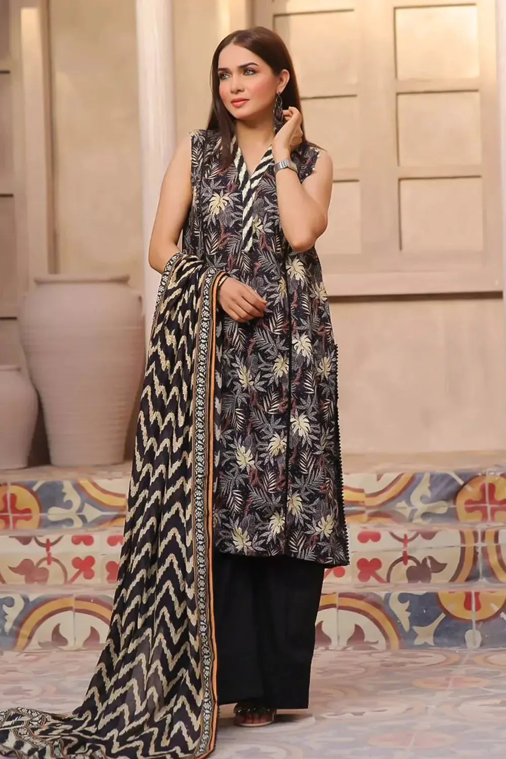 3PC Printed Unstitched Lawn Suit KLA-2639
