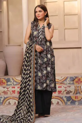 3PC Printed Unstitched Lawn Suit KLA-2639