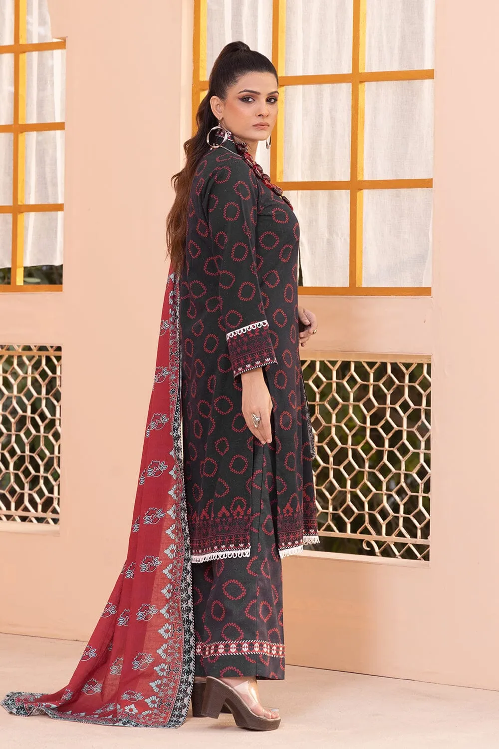 3PC Unstitched Khaddar Suit KKH-2338