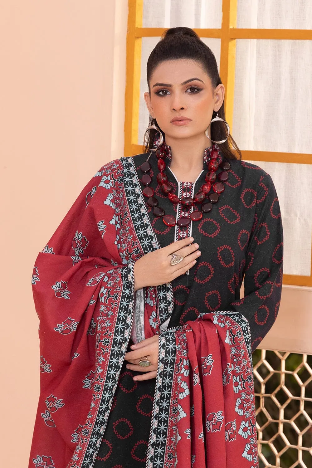 3PC Unstitched Khaddar Suit KKH-2338