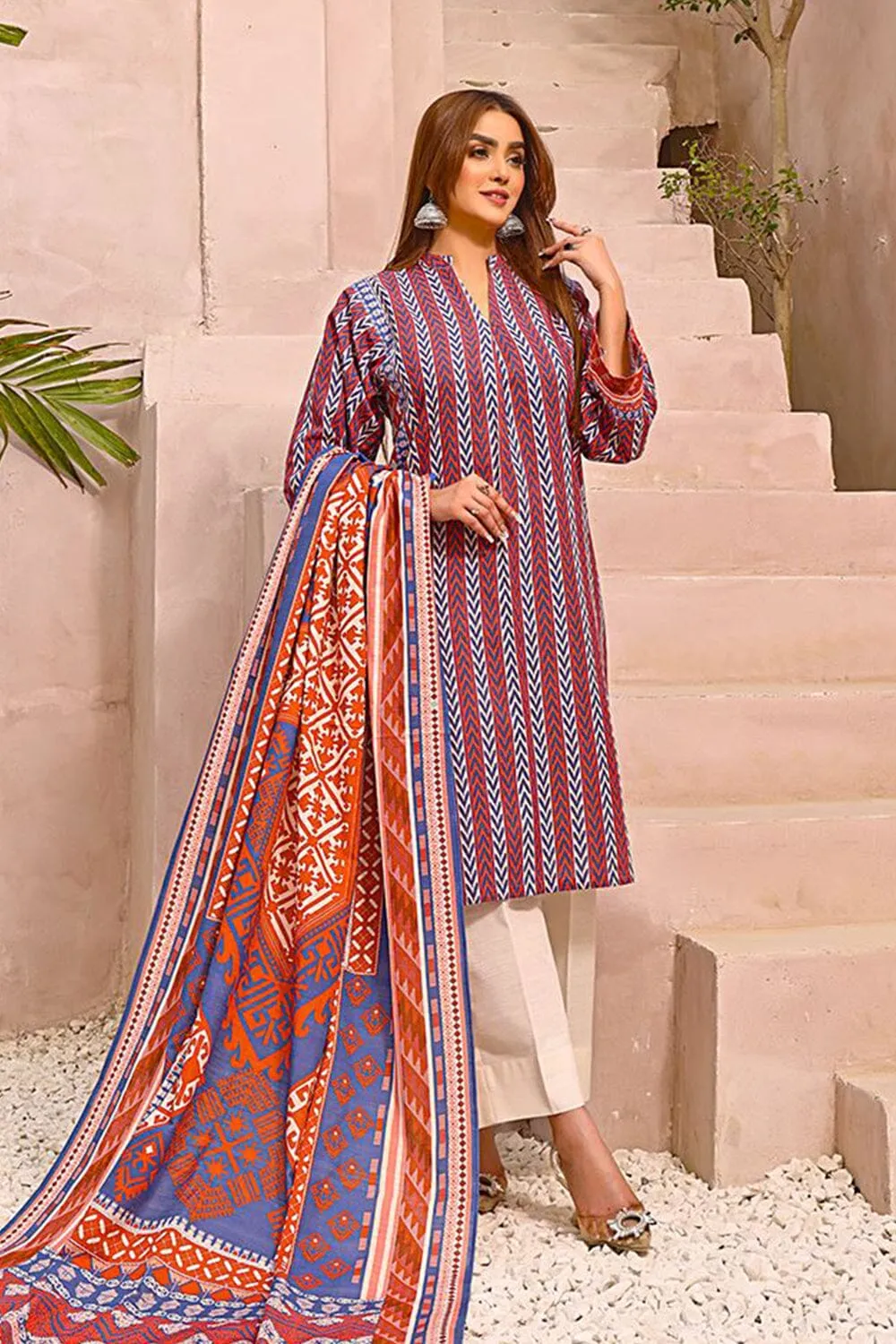3PC Unstitched Khaddar Suit KKH-2361