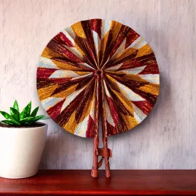 African Hand fan - Ankara print Hand fan - Abayie - Blue
