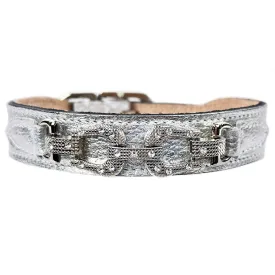 After Eight Dog Collar in Silver Metallic