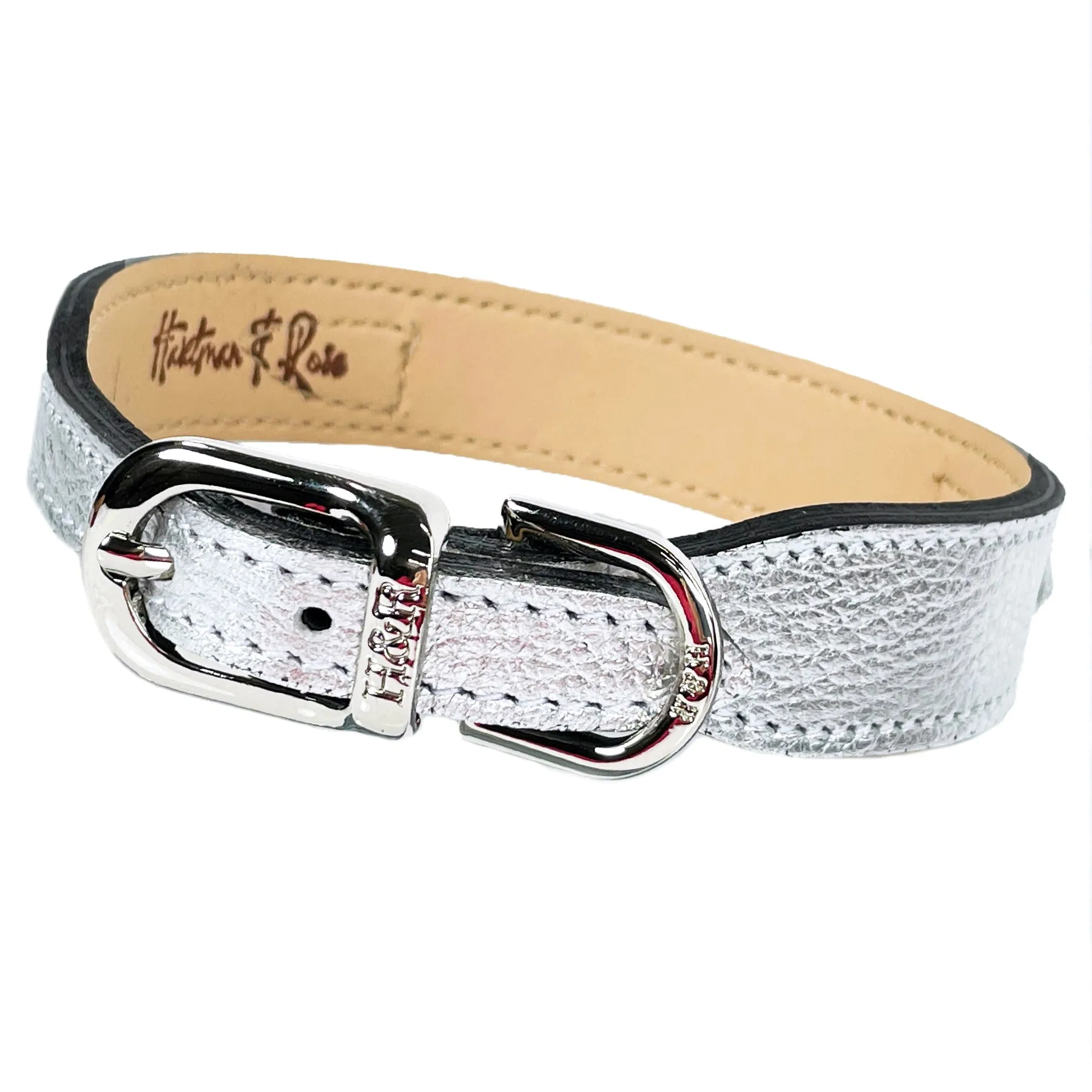 After Eight Dog Collar in Silver Metallic