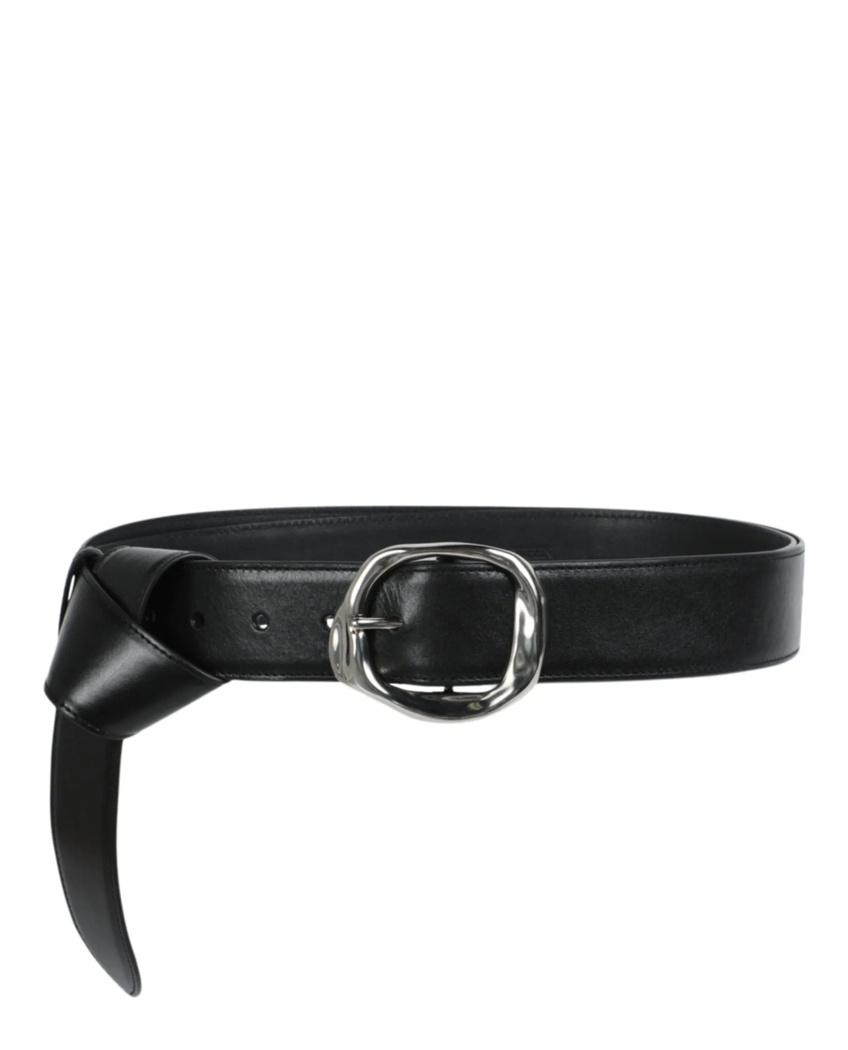 Alexander McQueen Womens Long Molt Leather Belt