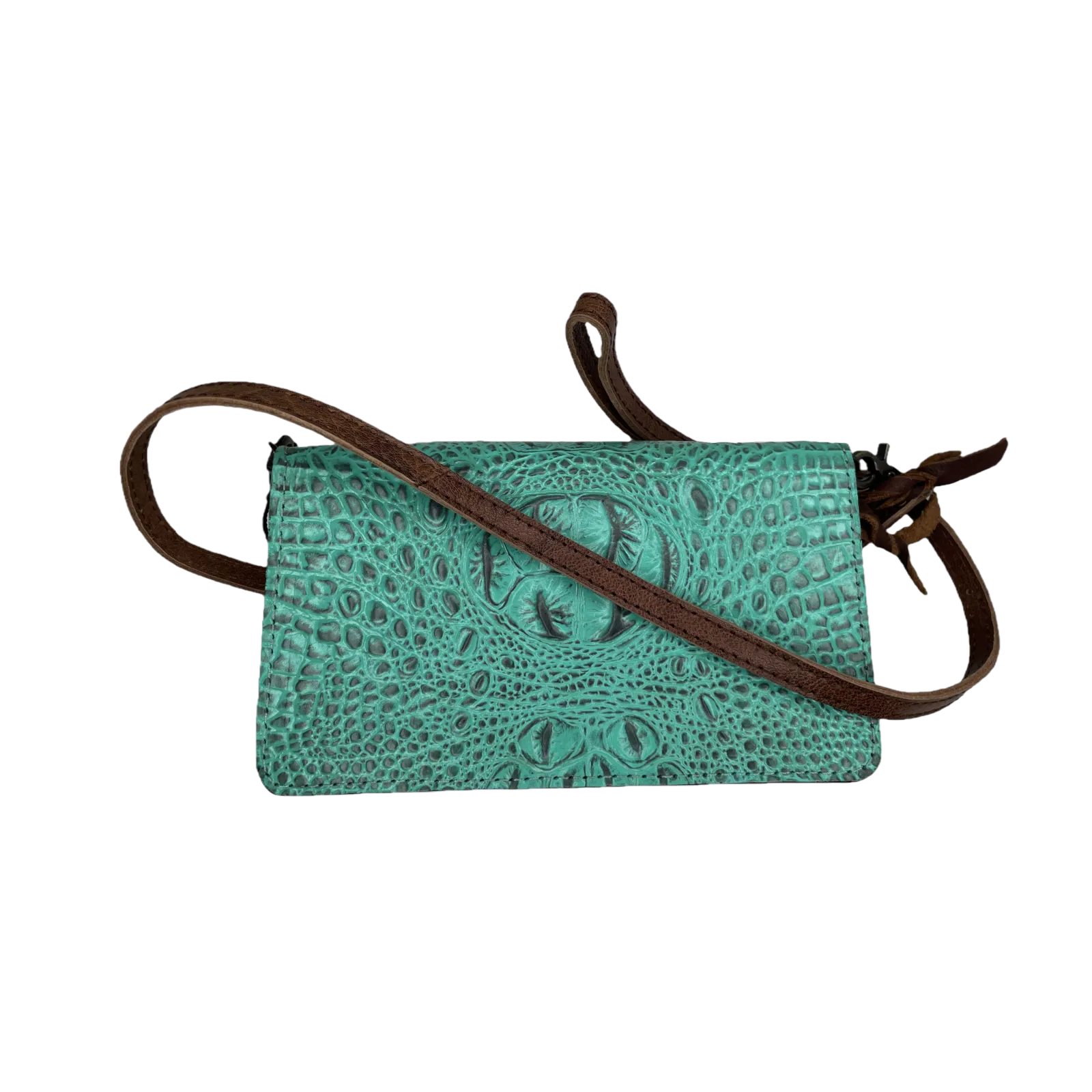 American Darling® Ladies Organiser Croc Leather Handbag ADBG485AV
