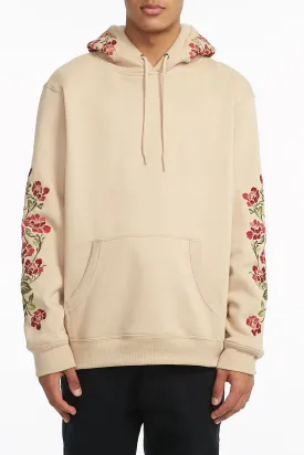 Stylish Amnesia Guys Rose-Embroidered Hoodie