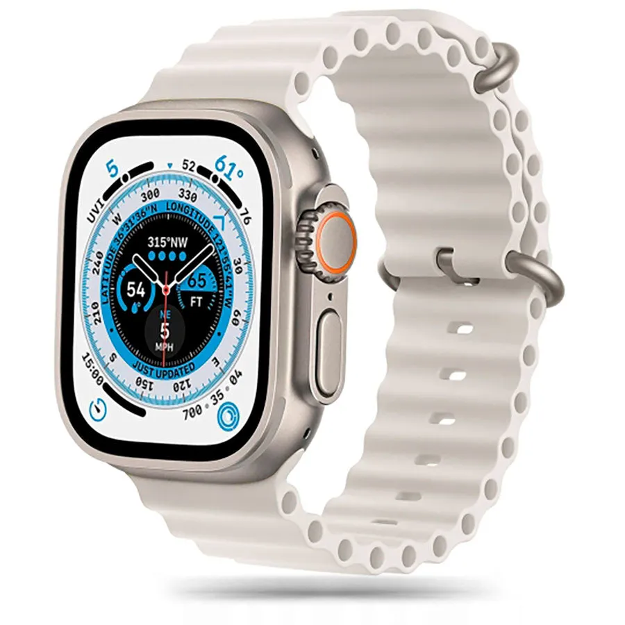 Apple Watch (42/44/45/49mm) Tech-Protect Iconband Pro Silikone Rem - Beige