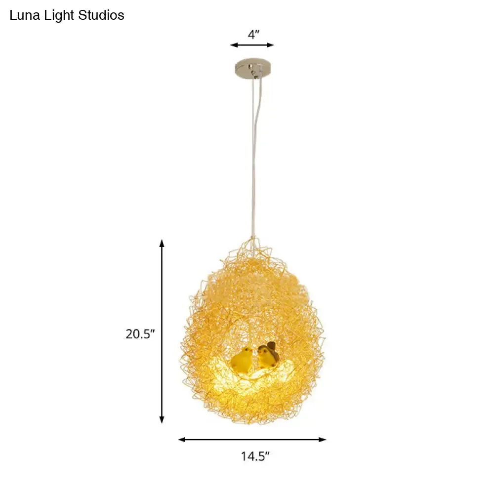 Art Deco Gold Metal Shade Chandelier with 2 Lights - Stylish Ceiling Fixture