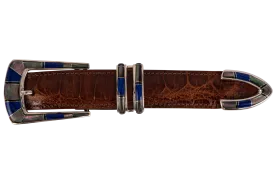 B.G. Mudd 1" Lapis & Onyx Buckle Set