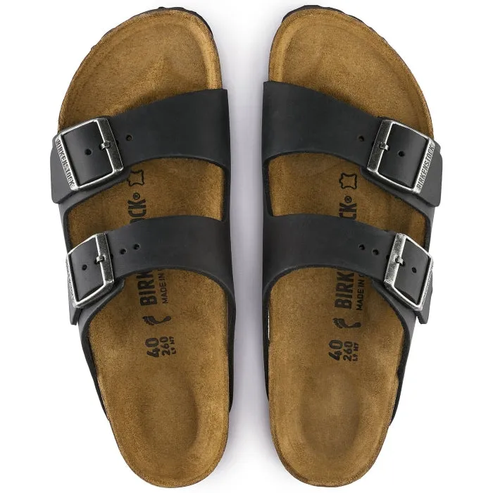 Birkenstock Arizona Oiled Leather Black Narrow Width