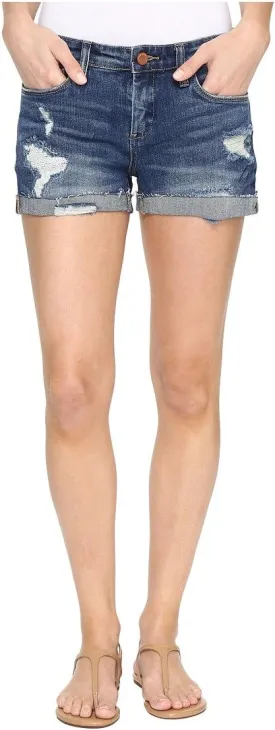 [BLANKNYC] Women's Denim Distressed Cuffed Short, Blue, 24