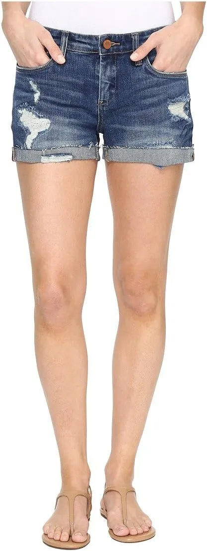 [BLANKNYC] Women's Denim Distressed Cuffed Short, Blue, 24