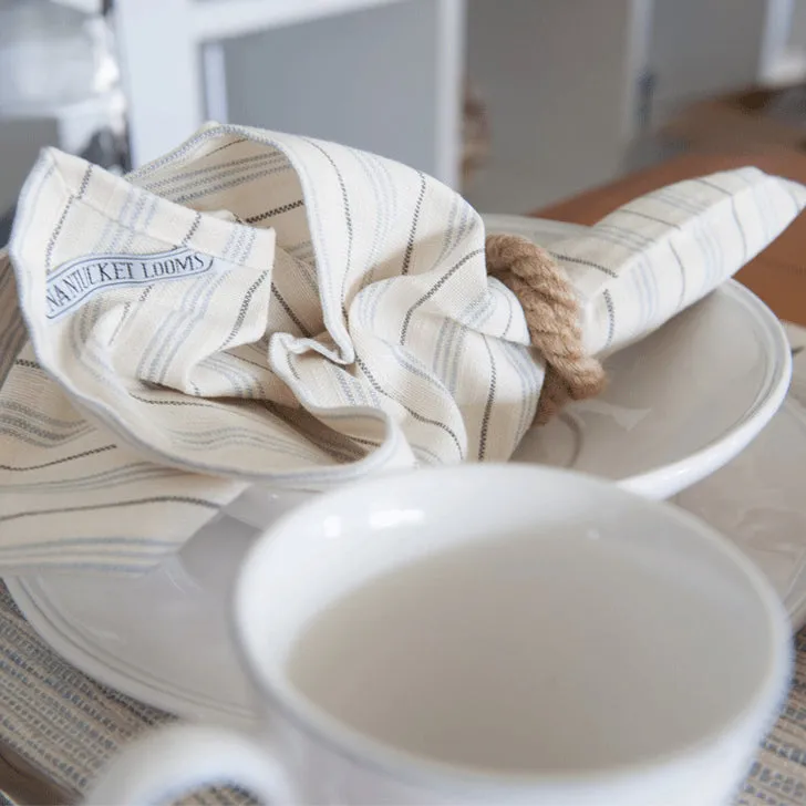 Blue & Gray Stripe Cotton Napkin