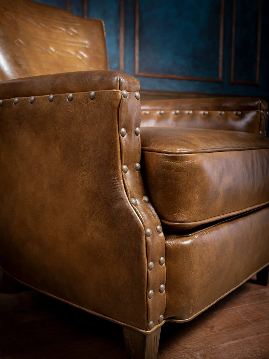 Bourbon Stitch Leather Accent Chair