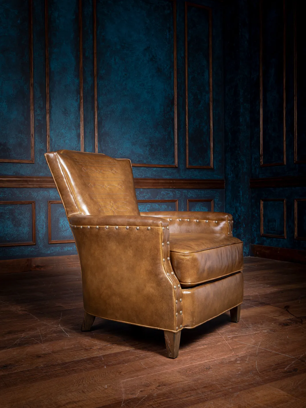 Bourbon Stitch Leather Accent Chair