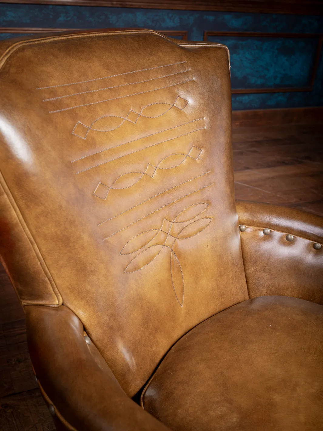 Bourbon Stitch Leather Accent Chair