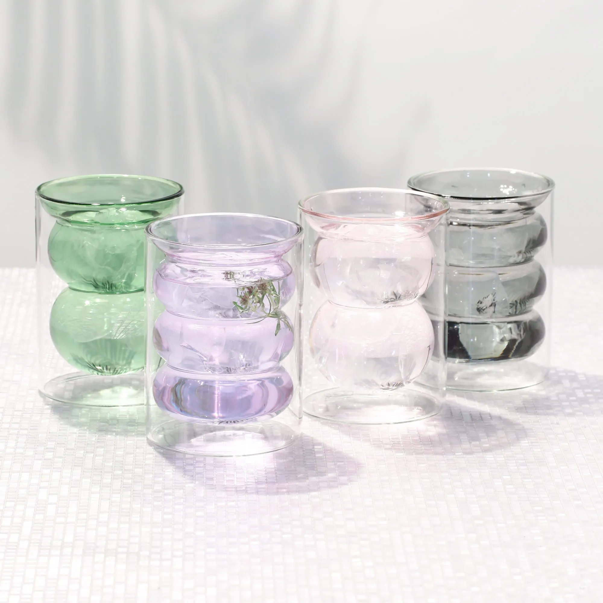 Bubble Double Wall Glass Gray