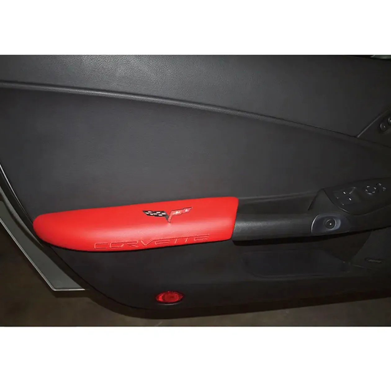 C6 Corvette Embroidered Leather Arm Rest Pads