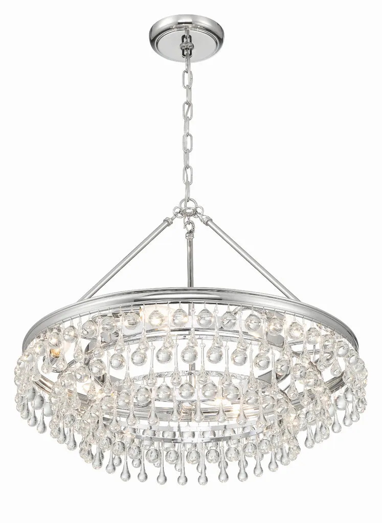 Calypso 6 Light Polished Chrome Chandelier