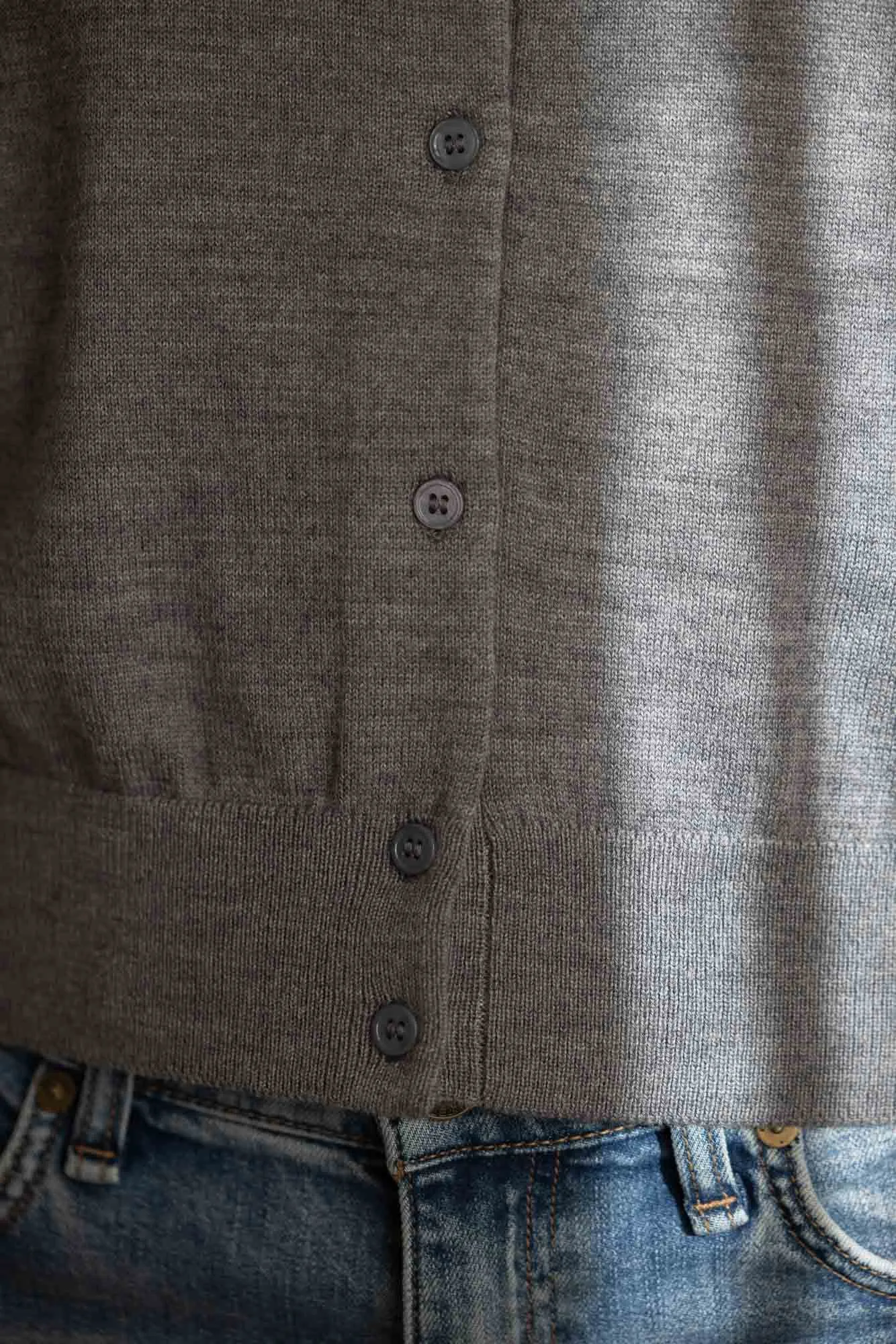 Cardigan - Classic Merino Cardigan Gray Melange