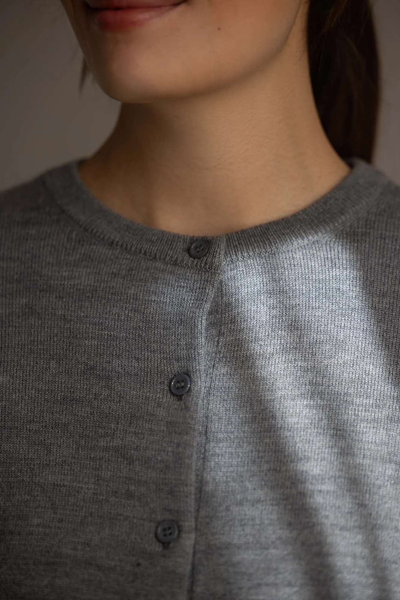 Cardigan - Classic Merino Cardigan Gray Melange