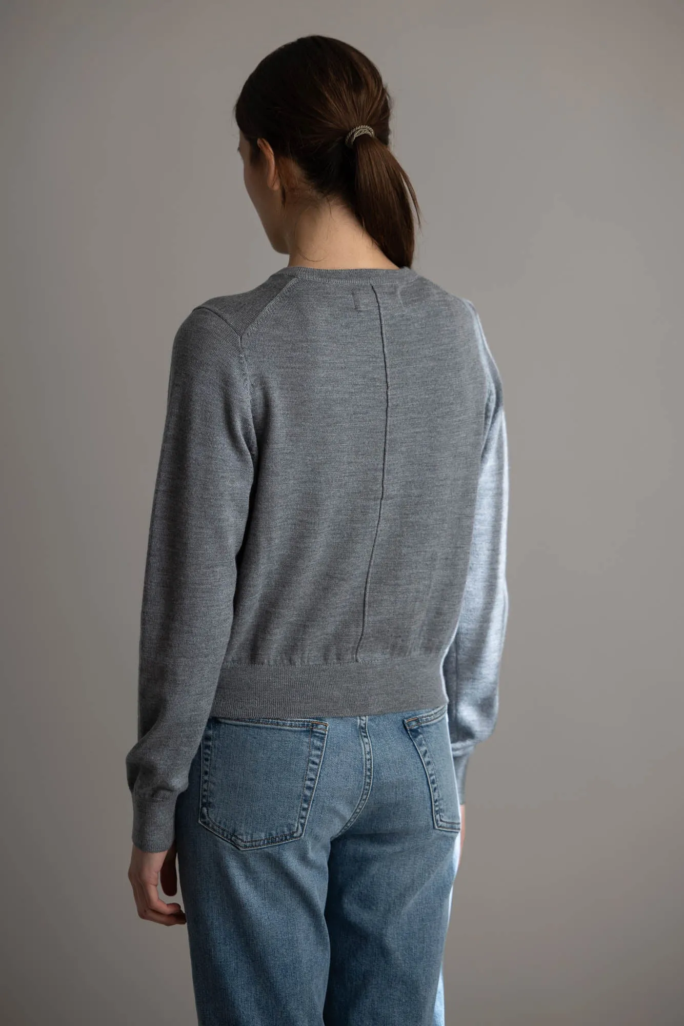 Cardigan - Classic Merino Cardigan Gray Melange
