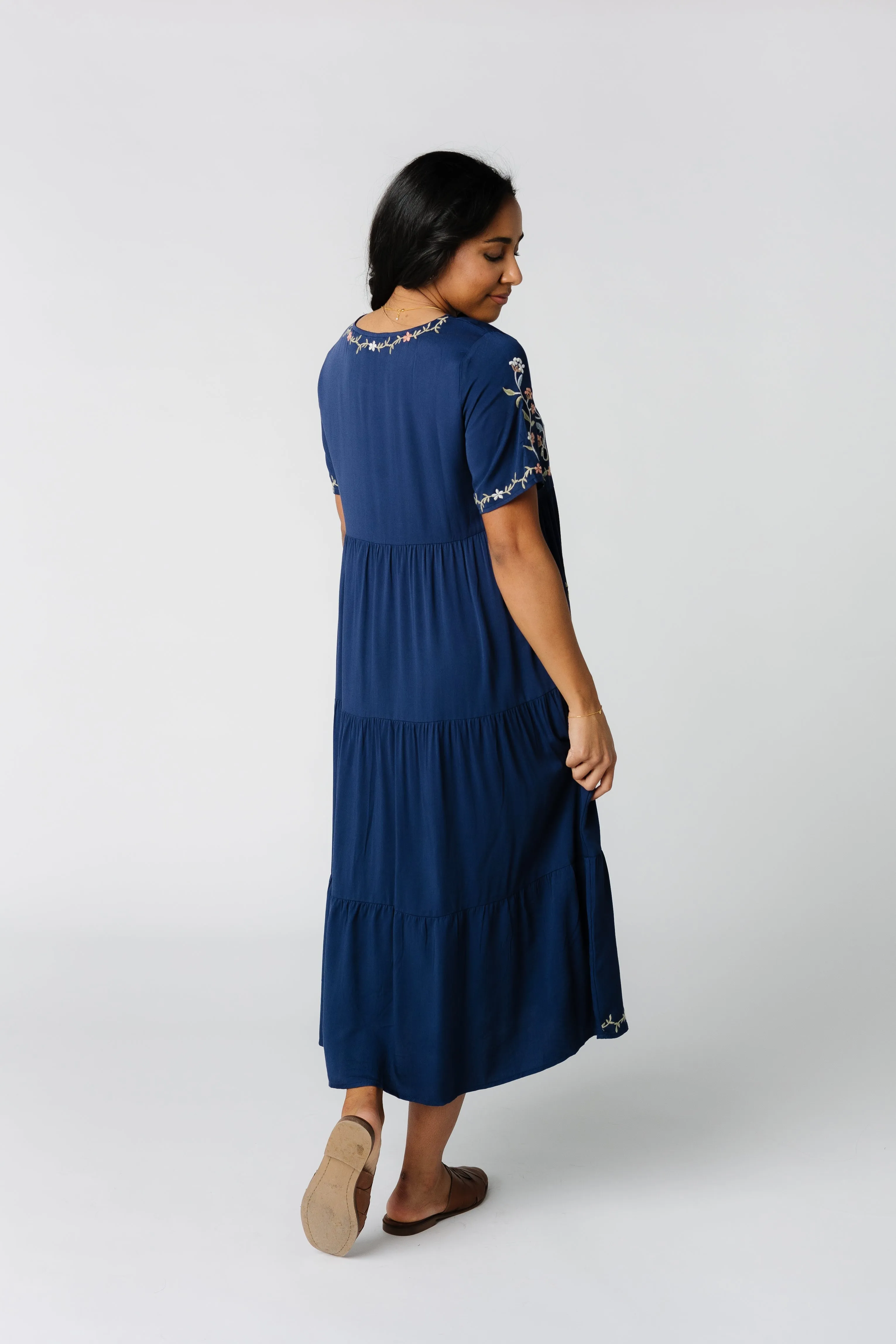 Cathy Embroidered Pocket Dress