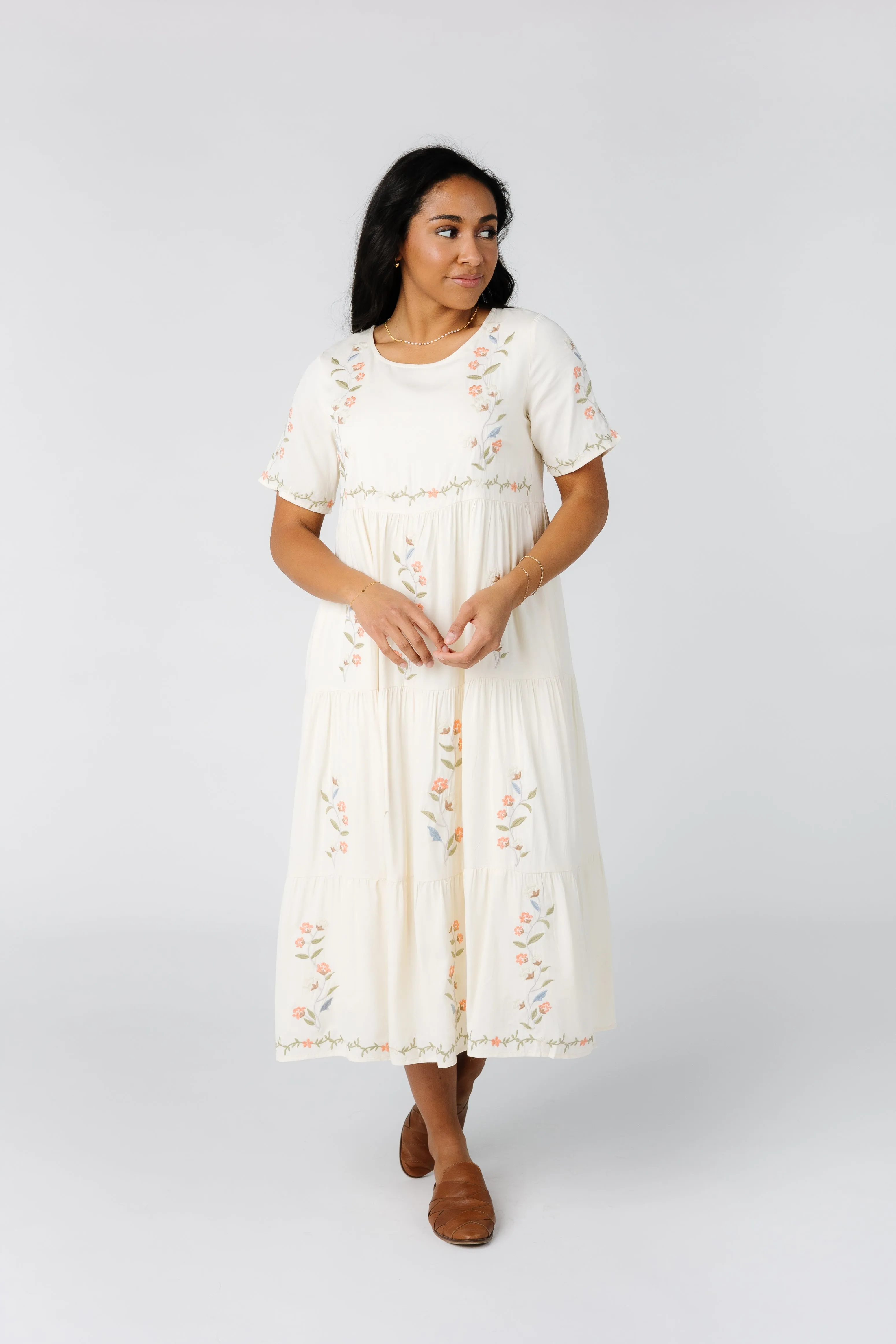 Cathy Embroidered Pocket Dress