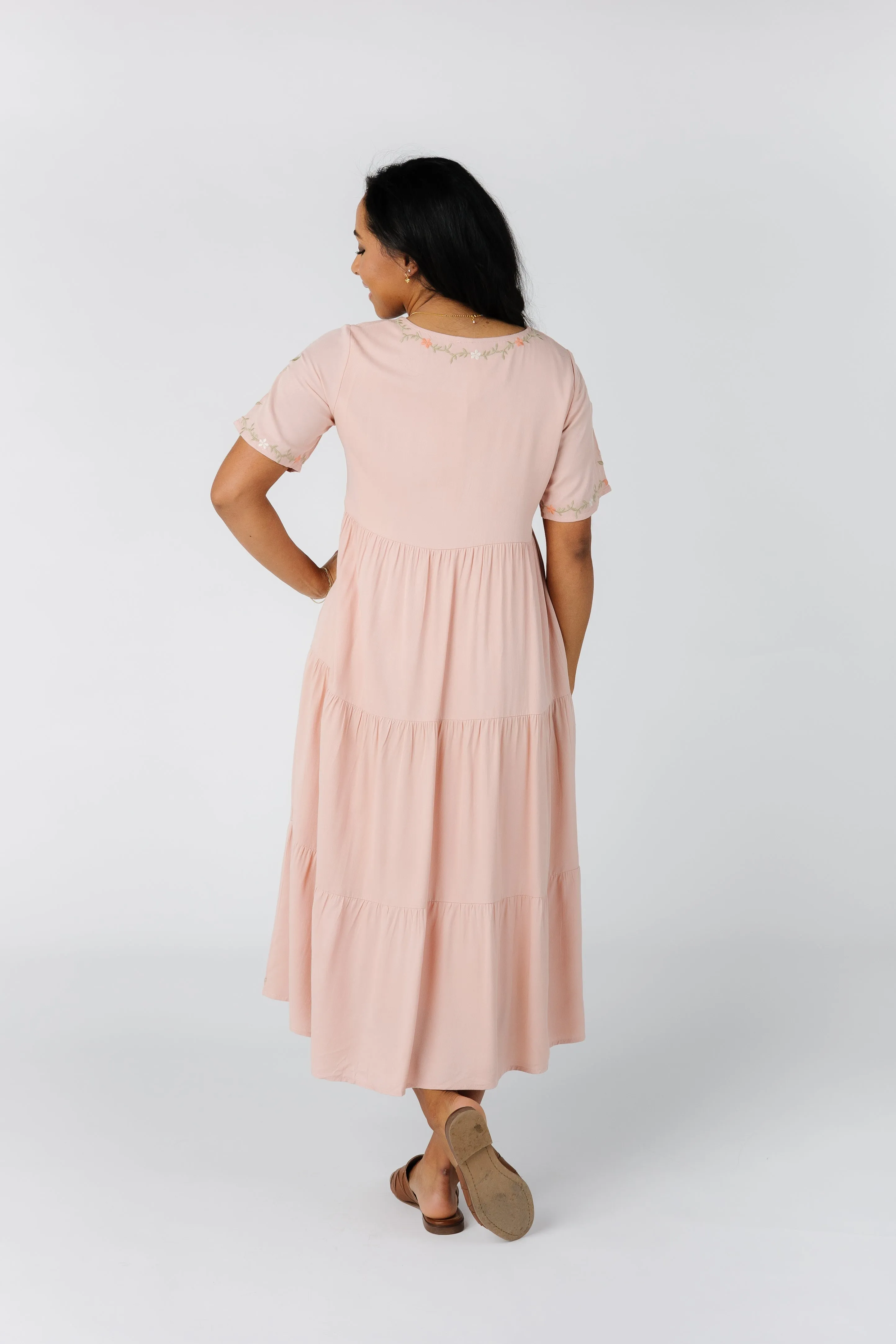 Cathy Embroidered Pocket Dress
