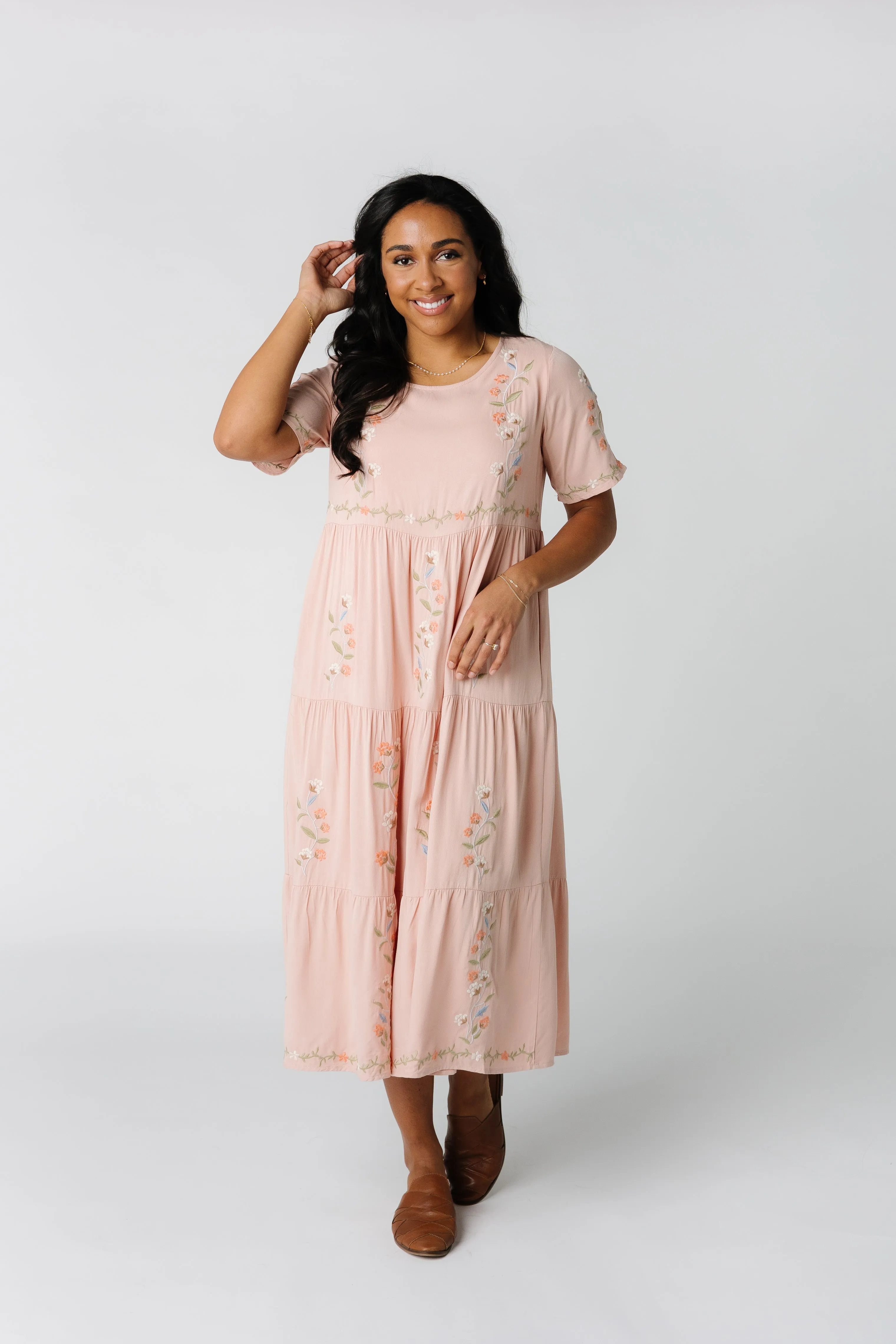 Cathy Embroidered Pocket Dress