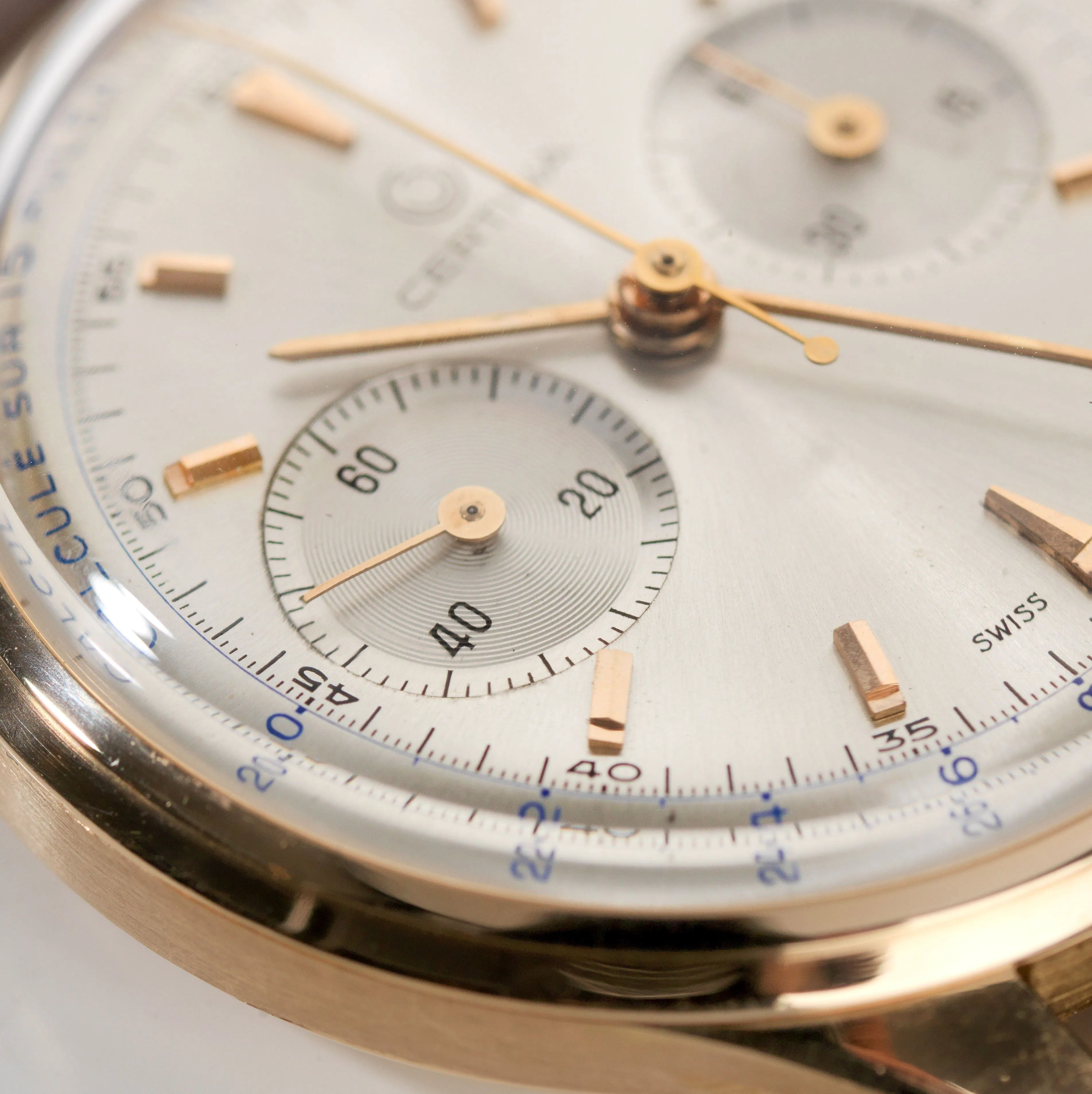 Certina Red Gold Pulsometer Chronograph 1940s
