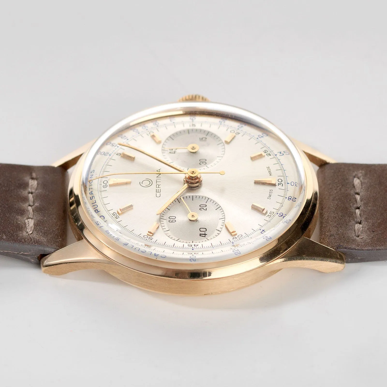Certina Red Gold Pulsometer Chronograph 1940s