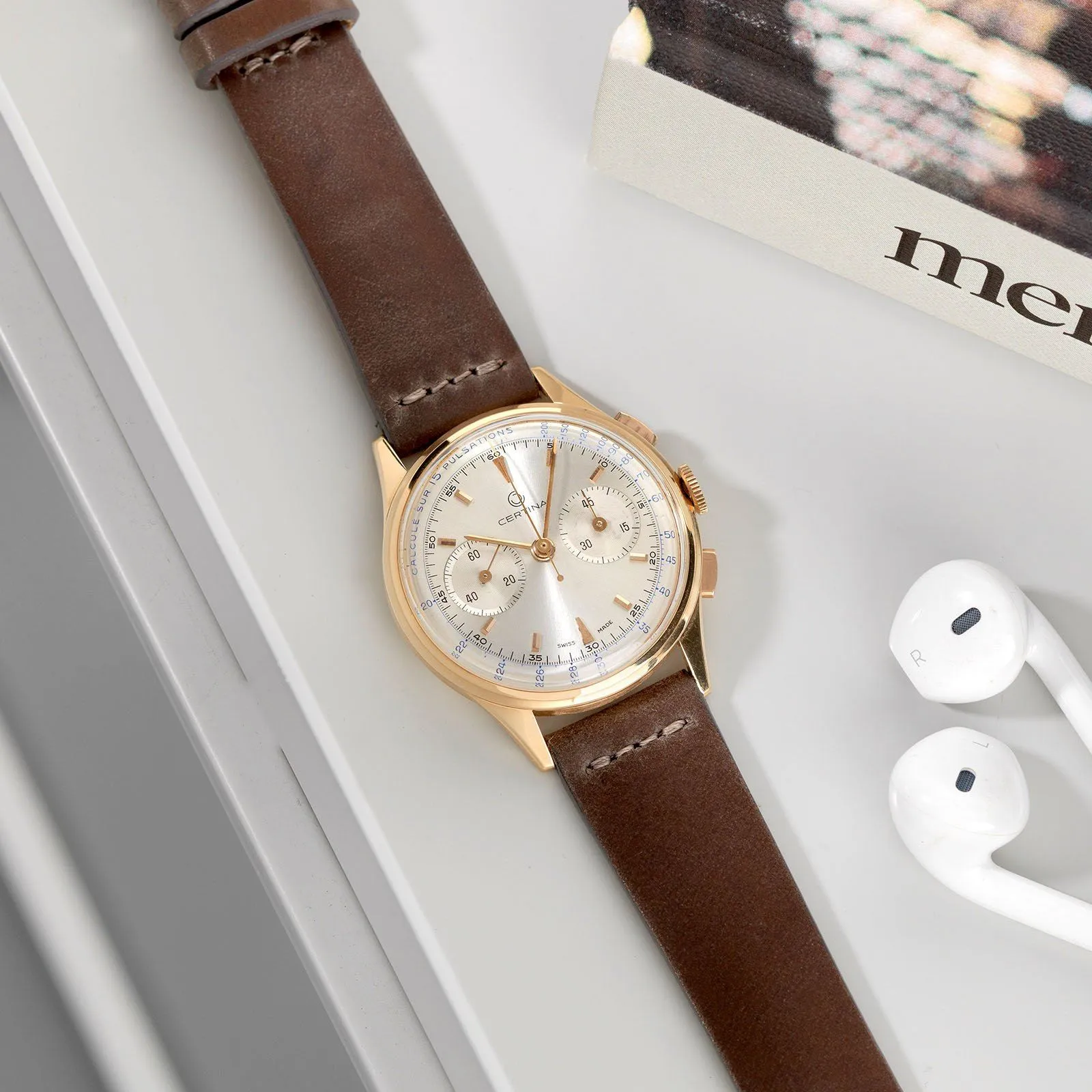Certina Red Gold Pulsometer Chronograph 1940s