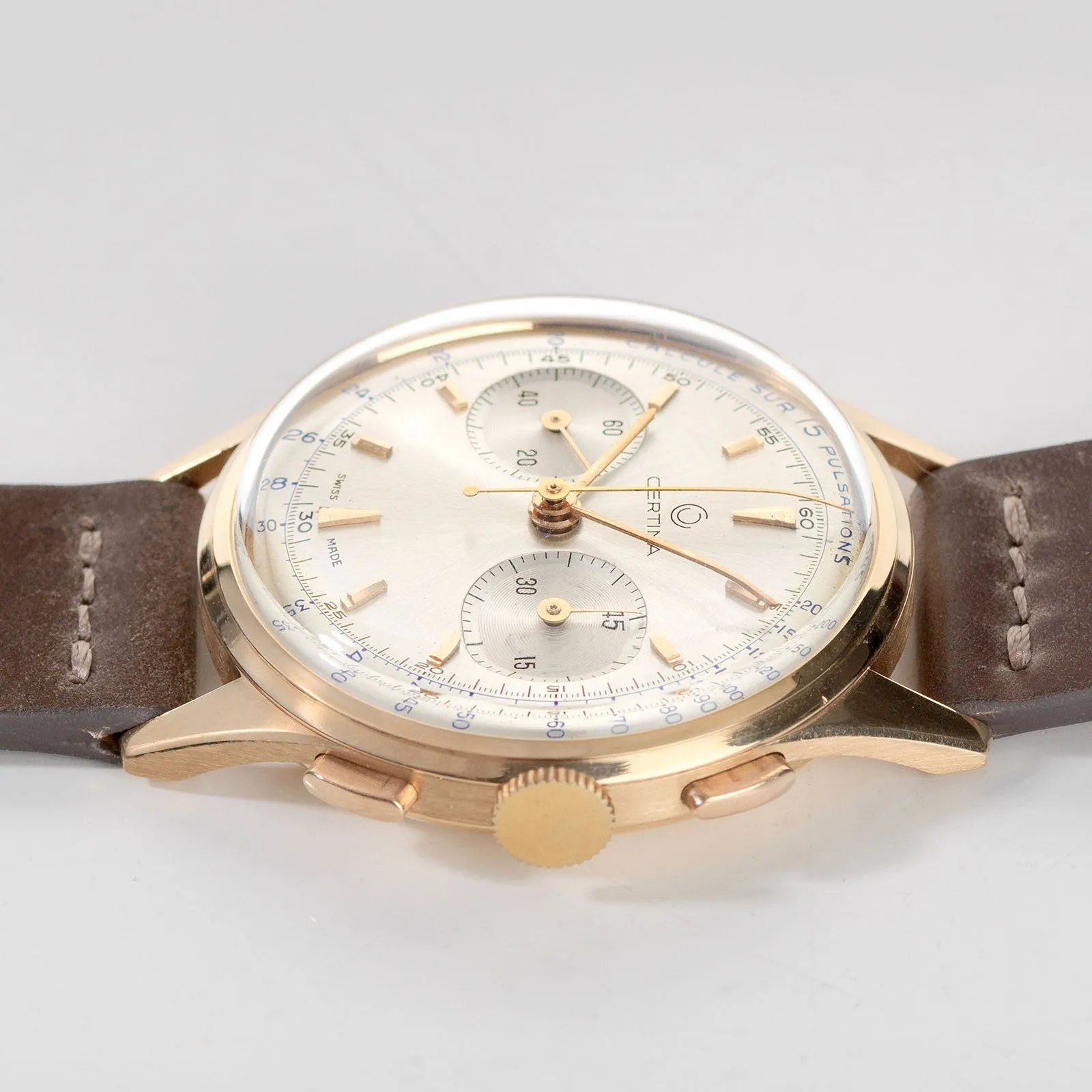 Certina Red Gold Pulsometer Chronograph 1940s