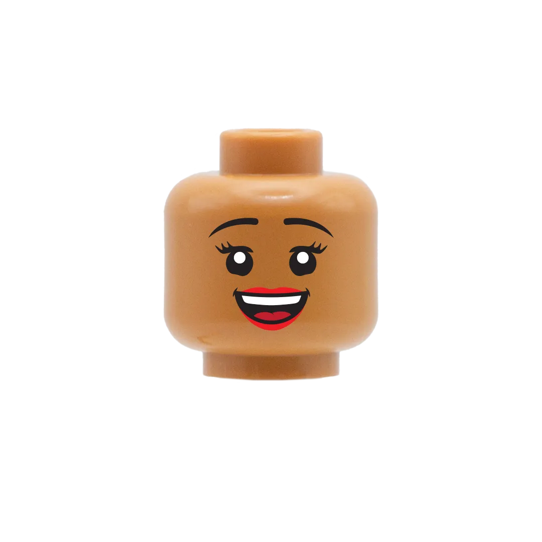 Cheerful Smile Lipstick - Custom Printed Minifigure Head
