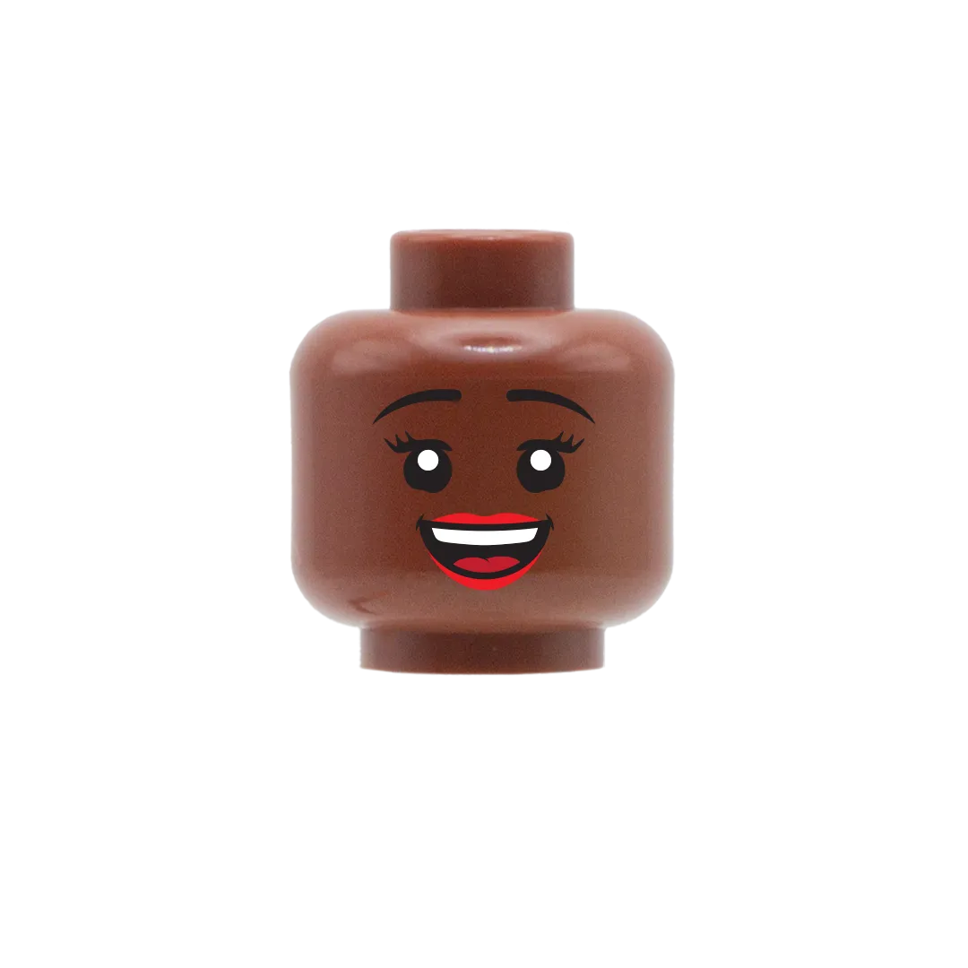 Cheerful Smile Lipstick - Custom Printed Minifigure Head