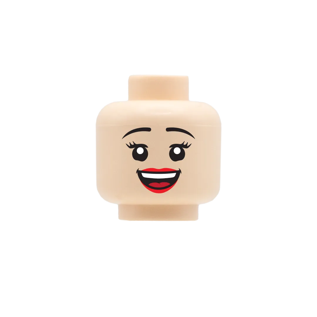 Cheerful Smile Lipstick - Custom Printed Minifigure Head