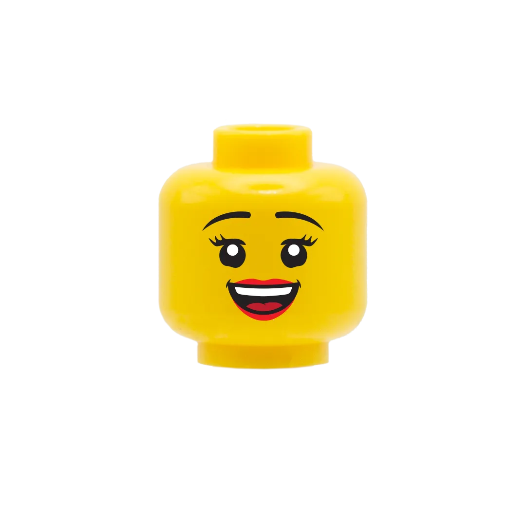 Cheerful Smile Lipstick - Custom Printed Minifigure Head