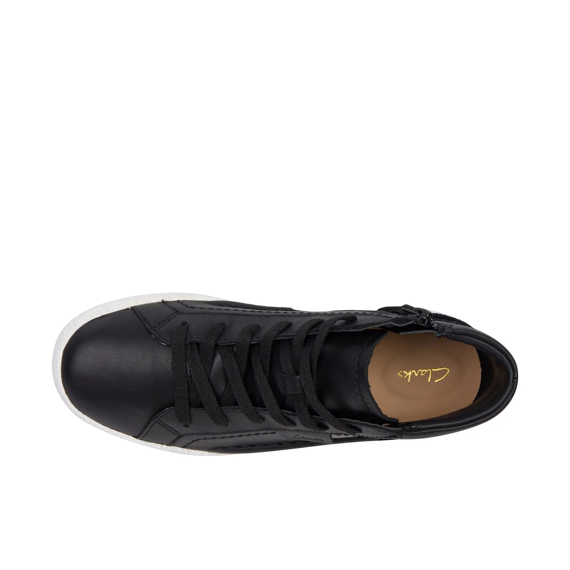 Clarks Womens Craft Cup Hi Black Leather