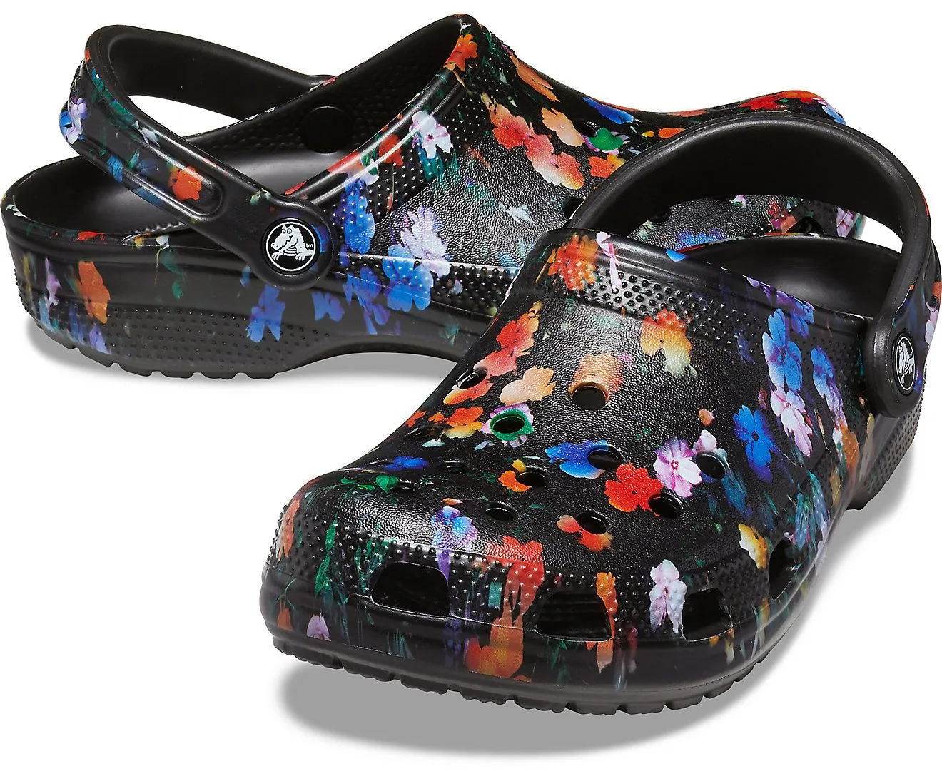 Classic Printed Floral Black/Multi Unisex Clog-206376-0c4