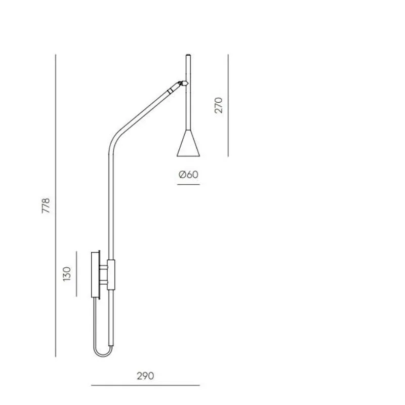 Contemporary Black Conical Wall Light